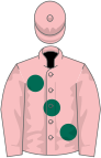 Pink, large dark green spots