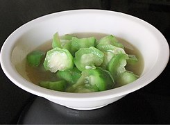 Sayur oyong made with Luffa acutangula.