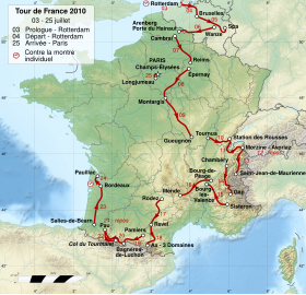 Karte Tour de France 2010