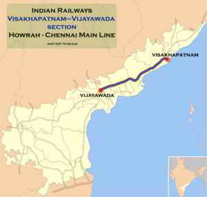 Duvvada–Vijayawada section map