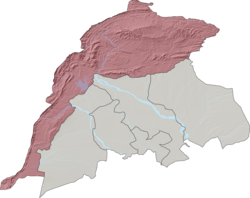 Wazir Tehsil (red) in Bannu District