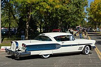 Rear view of 1958 Bonneville fitted with a continental kit.