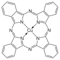 Copper phthalocyanine, one of the most pervasive synthetic pigments.