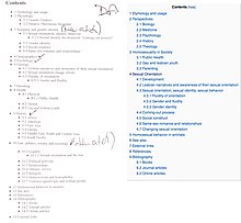 Comparison of the TOC for the article