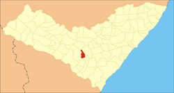 Location of Lagoa da Canoa in Alagoas