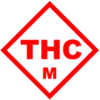 A symbol of red square diamond outline with the letters "THC" inside and a smaller letter "M" below