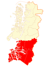 Location in the Aysén del General Carlos Ibáñez del Campo Region