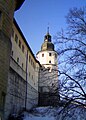 Schloss Hellenstein im Winter 2006, Nordseite, der Trakt, in dem das Heimatmuseum untergebracht ist