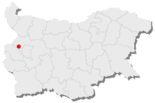 Karte von Bulgarien, Position von Sliwniza hervorgehoben