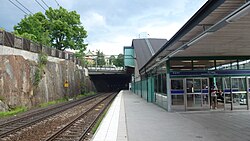 De zuidelijke toegang voor de tunnelmond.