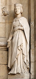 St. Isabelle at the Church of Saint-Germain l'Auxerrois in Paris, a Neo-Gothic replica of the original statue