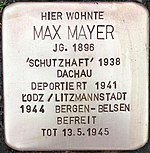 Stolperstein für Max Mayer (Bruchstraße 31)