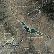 Landsat 7 image of Tonto National Monument (right center), and the surrounding area