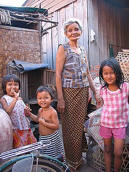 Een Cambodjaanse familie.