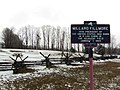 A historical marker denoting the birthplace of President Millard Fillmore in Summerhill, New York.