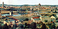 Historische Stadtansicht Potsdams mit Garnisonkirche (kolorierte Lithografie, 1865–1871)