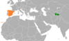 Location map for Spain and Tajikistan.