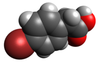 Van der Waals space-filling model of 4-bromophenylacetic acid