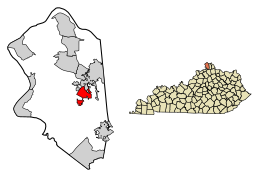 Location of Union in Boone County, Kentucky.