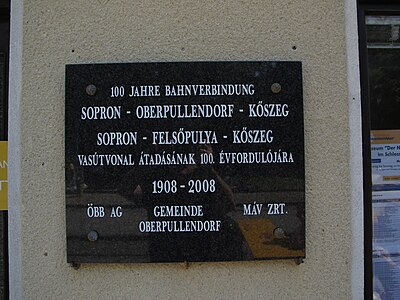 Gedenktafel im Bahnhof Oberpullendorf