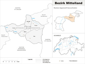 Karte von Bezirk Mittelland