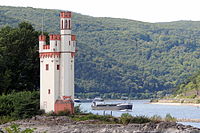 71. Platz: Beba48 Neu! mit Mäuseturm (Zollturm) im Rhein bei Bingen