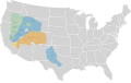 Historical distribution of Numic languages