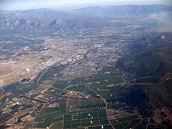 Aerial view of Paarl, looking in a south-easterly direction