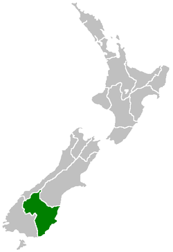 Otago Bölgesi'nin Yeni Zelanda'daki konumu