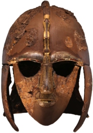 Colour photograph of the Sutton Hoo helmet