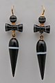 Victorian banded agate earrings