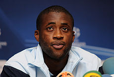 Yaya Touré during a press conference in 2009