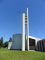 The Saint-Benoît-Abbé church, designed with a more postmodernist style.