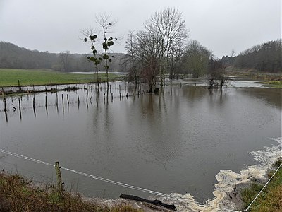 Winter-Hochwasser am Bandiat nördlich von Bondazeau