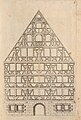 Barocke Muster-Fachwerkfassade mit Zierfachwerk und u. a. gebogenen Andreaskreuzen (Johann Wilhelm, 1688[8])