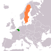 Location map for Belgium and Sweden.