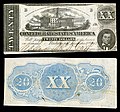 Twenty Confederate States dollar (T51)