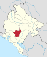 Karte von Montenegro, Position von Danilovgrad hervorgehoben