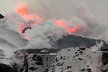 Fissure in Fimmvörðuháls, Iceland