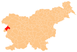 Location of the Municipality of Kanal ob Soči in Slovenia