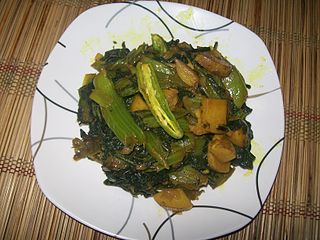 Fried mustard green dish