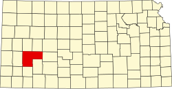 Karte von Finney County innerhalb von Kansas