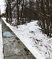 The West Essex Trail terminates at its southern trailhead where it intersects Fairview Ave in Verona, NJ. Image taken at 40°50'34.9"N 74°14'51.6"W facing north east.