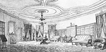 White House Yellow Oval Room, c. 1868 showing Kinman's chair at far right