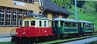 Te 2/2 49 mit den zwei Wagen der 1947 übernommen Appenzell-Weissbad-Wasserauen-Bahn