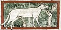 Image 85As is usual in bestiaries, the lynx in this late 13th-century English manuscript is shown urinating, the urine turning to the mythical stone Lyngurium (from List of mythological objects)