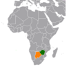 Location map for Botswana and Zimbabwe.