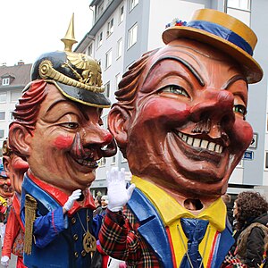 38. Platz: Schiplagerheide mit Schwellköpp Butze und Schote beim Rosenmontagszug in Mainz, Rheinland-Pfalz, 2024