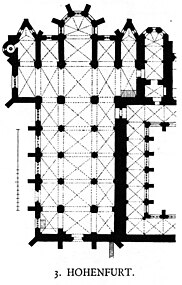 Grundriss der Klosterkirche und Hauptorgel, Leop. Breinbauer, 1892, linker Teil