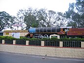 Locomotive on above-ground display